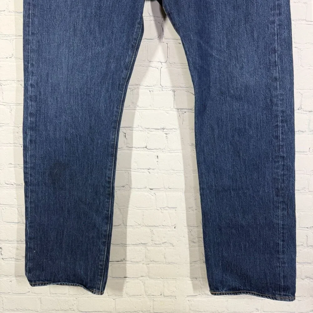 Levis 501 Jeans Men 36x32 Button Fly Denim Blue Dark Wash Cotton Measure 36X30.5